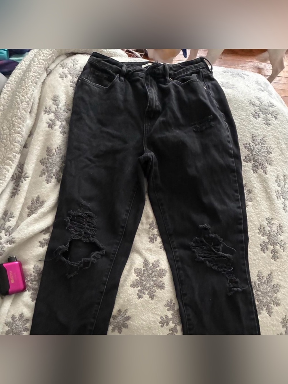 PacSun Black Distressed Boyfriend Jeans